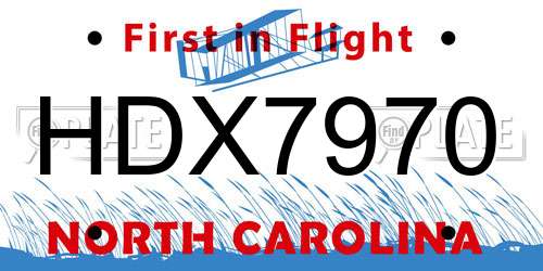 HDX7970 North Carolina License Plate