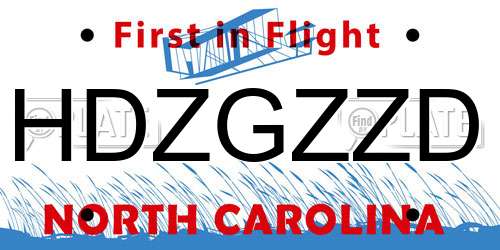 HDZGZZD North Carolina License Plate