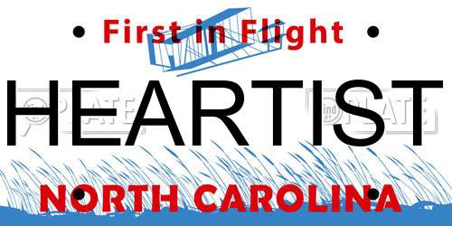 HEARTIST North Carolina License Plate