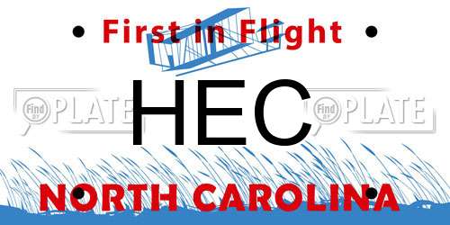 HEC North Carolina License Plate