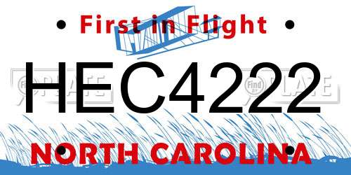 HEC4222 North Carolina License Plate