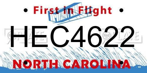 HEC4622 North Carolina License Plate