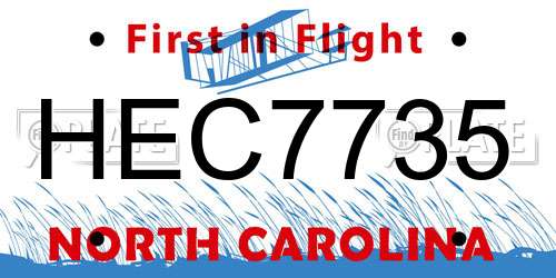 HEC7735 North Carolina License Plate