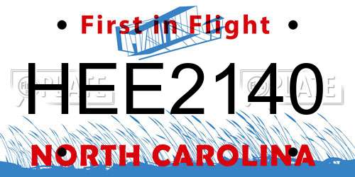 HEE2140 North Carolina License Plate