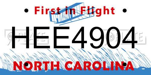 HEE4904 North Carolina License Plate