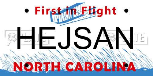 HEJSAN North Carolina License Plate