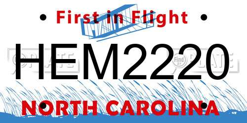 HEM2220 North Carolina License Plate
