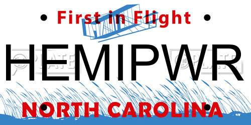 HEMIPWR North Carolina License Plate