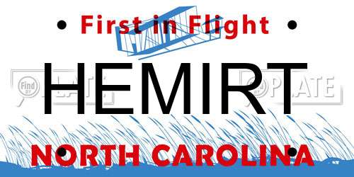 HEMIRT North Carolina License Plate