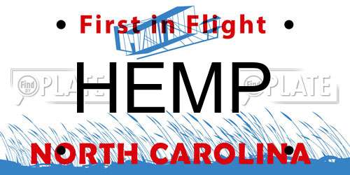 HEMP North Carolina License Plate