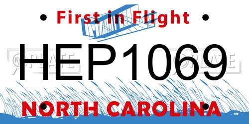 HEP1069 North Carolina License Plate