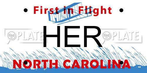 HER North Carolina License Plate