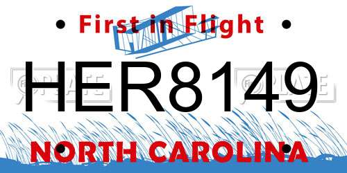 HER8149 North Carolina License Plate