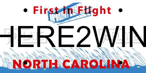 HERE2WIN North Carolina License Plate