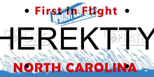 HEREKTTY North Carolina License Plate