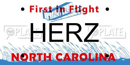 HERZ North Carolina License Plate
