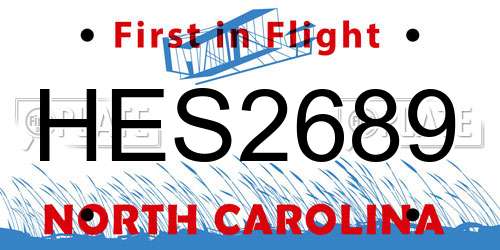 HES2689 North Carolina License Plate