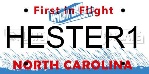 HESTER1 North Carolina License Plate