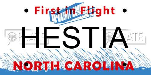 HESTIA North Carolina License Plate