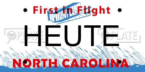HEUTE North Carolina License Plate