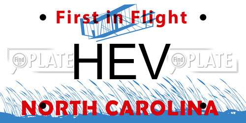 HEV North Carolina License Plate