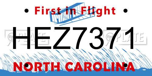 HEZ7371 North Carolina License Plate