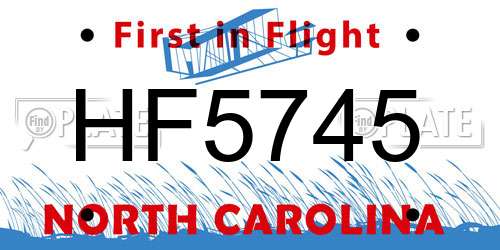 HF5745 North Carolina License Plate