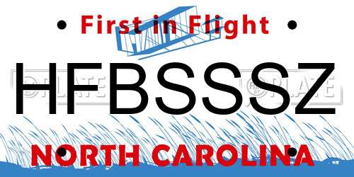 HFBSSSZ North Carolina License Plate