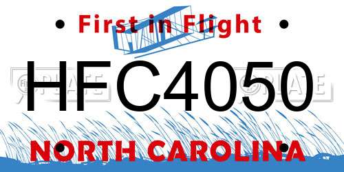 HFC4050 North Carolina License Plate