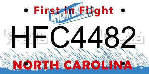 HFC4482 North Carolina License Plate