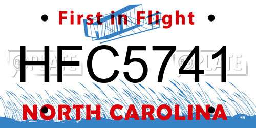 HFC5741 North Carolina License Plate