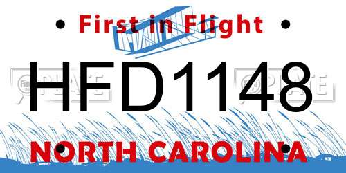 HFD1148 North Carolina License Plate