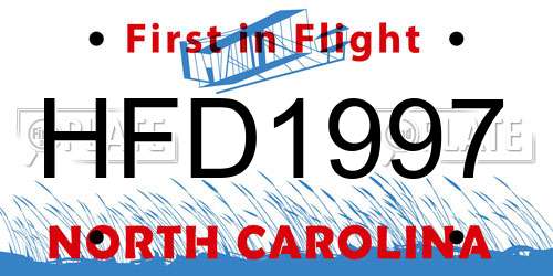 HFD1997 North Carolina License Plate
