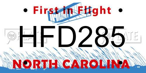 HFD285 North Carolina License Plate