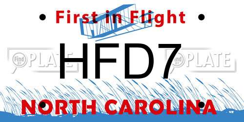 HFD7 North Carolina License Plate