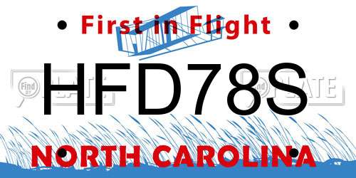 HFD78S North Carolina License Plate