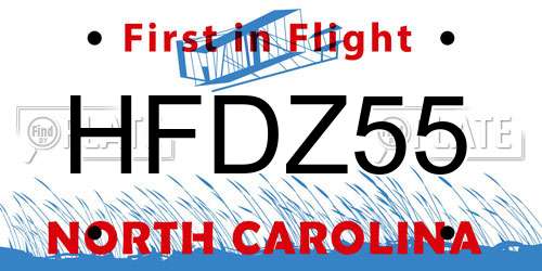 HFDZ55 North Carolina License Plate