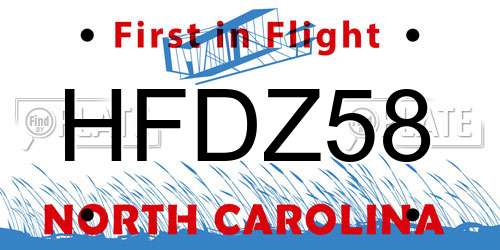HFDZ58 North Carolina License Plate