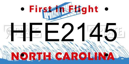 HFE2145 North Carolina License Plate