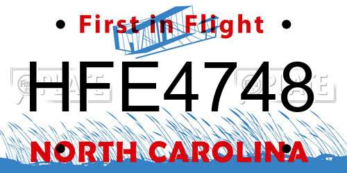 HFE4748 North Carolina License Plate