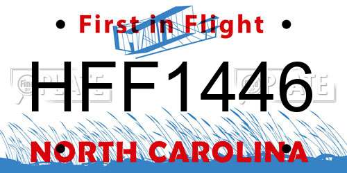 HFF1446 North Carolina License Plate