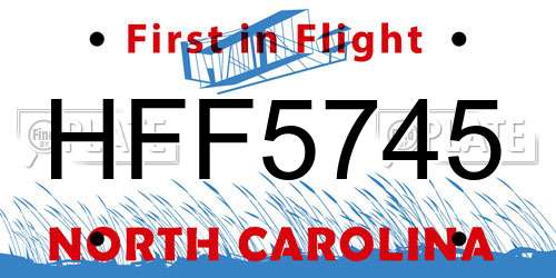 HFF5745 North Carolina License Plate