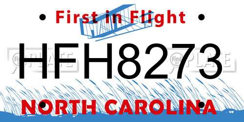 HFH8273 North Carolina License Plate