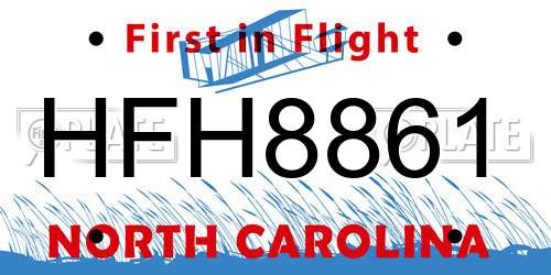 HFH8861 North Carolina License Plate
