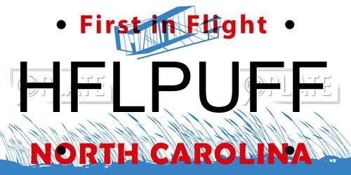HFLPUFF North Carolina License Plate