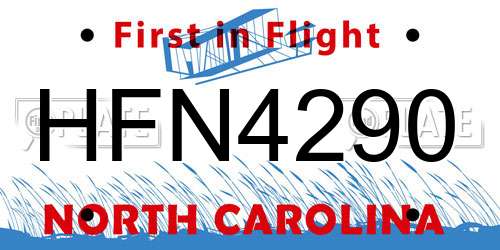 HFN4290 North Carolina License Plate