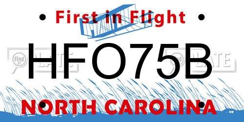 HFO75B North Carolina License Plate