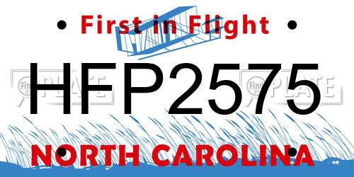 HFP2575 North Carolina License Plate