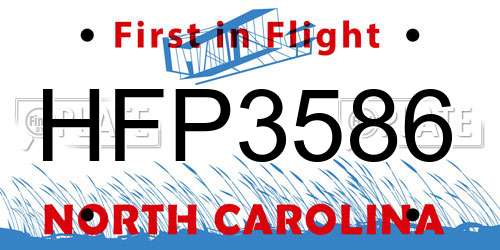 HFP3586 North Carolina License Plate