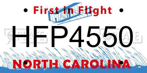 HFP4550 North Carolina License Plate